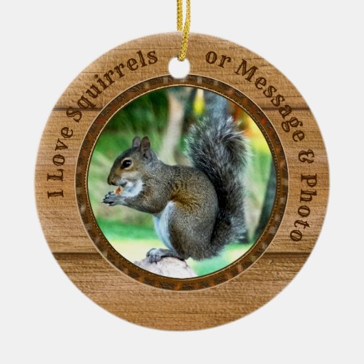 Eichhörnchen Weihnachtsschmuck mit Ihrem Text, Fot (Vorne)