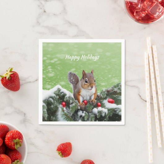 Eichhörnchen Weihnachtszeitung Napkin Serviette (Beispiel)