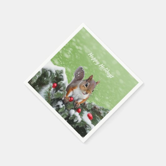 Eichhörnchen Weihnachtszeitung Napkin Serviette (Ecke)