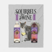 Eichhörnchen & Wein - Funny Squirrel Lover und Wei Fleecedecke (Vorderseite)