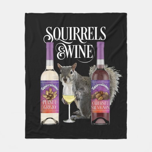 Eichhörnchen & Wein - Funny Squirrel Lover und Wei Fleecedecke (Vorderseite)