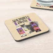 Eichhörnchen & Wein - Funny Squirrel Lover und Wei Getränkeuntersetzer (Linke Seite)