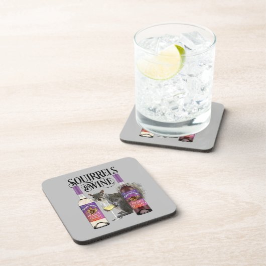 Eichhörnchen & Wein - Funny Squirrel Lover und Wei Getränkeuntersetzer (Rechte Seite)