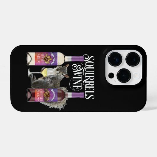 Eichhörnchen & Wein - Funny Squirrel Lover und Wei iPhone Hülle (Rückseite (Horizontal))