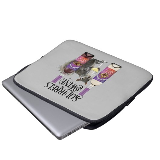 Eichhörnchen & Wein - Funny Squirrel Lover und Wei Laptopschutzhülle (Vorne Knopf)