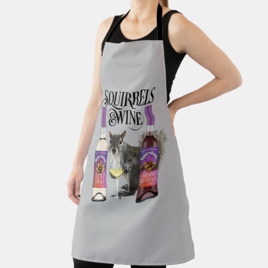 Eichhörnchen & Wein - Funny Squirrel Lover und Wei Schürze (InSitu)