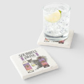 Eichhörnchen & Wein - Funny Squirrel Lover und Wei Steinuntersetzer (Seitenansicht)