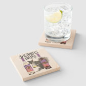 Eichhörnchen & Wein - Funny Squirrel Lover und Wei Steinuntersetzer (Seitenansicht)