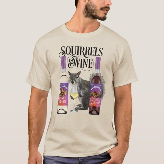 Eichhörnchen & Wein - Funny Squirrel Lover und Wei T-Shirt (Vorderseite)