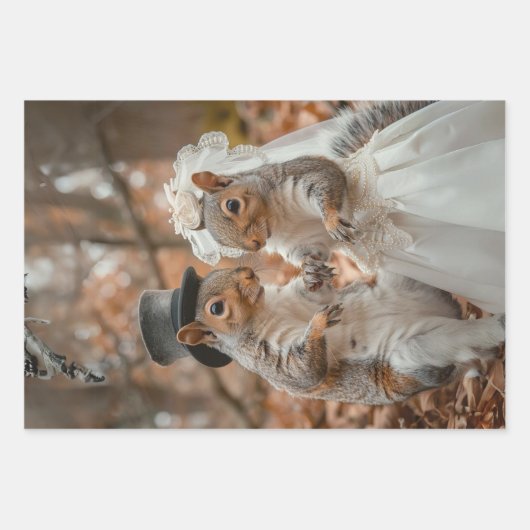 Eichhörnchen werden im Walddekoupage verheiratet Geschenkpapier Set (Vorderseite 3)