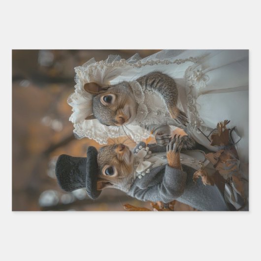 Eichhörnchen werden im Walddekoupage verheiratet Geschenkpapier Set (Vorderseite 2)