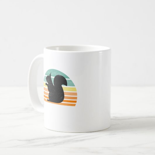 Eichhörnchen Whisperer Retro Sunset Silhouette Vin Kaffeetasse (Vorderseite Links)