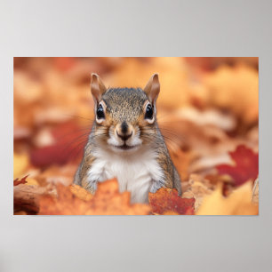 Eichhörnchen Wildtier Liebendes Porträt Poster