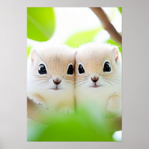 Eichhörnchen Wildtier Liebendes Porträt  Poster