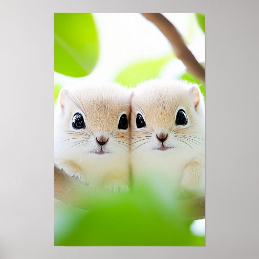 Eichhörnchen Wildtier Liebendes Porträt Poster (Vorne)