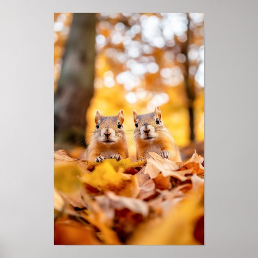 Eichhörnchen Wildtier Liebendes Porträt Poster (Vorne)