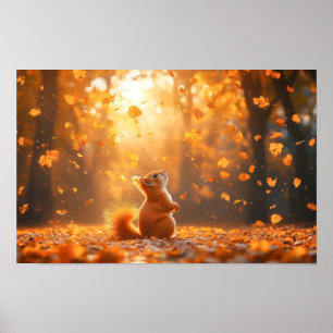 Eichhörnchen Wildtier Liebvolles Porträt  Poster