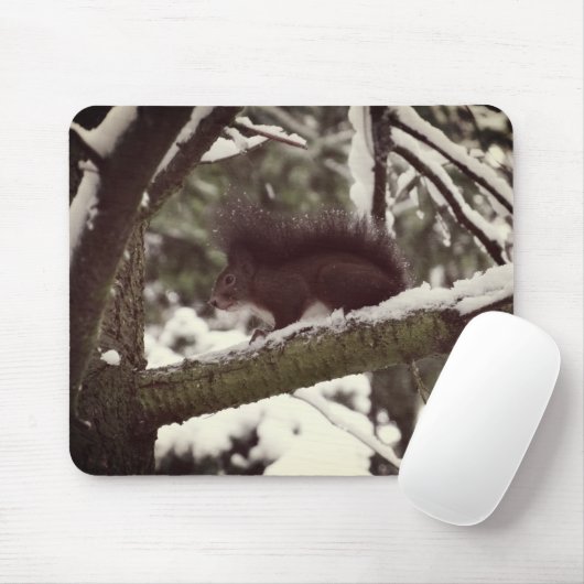 Eichhörnchen Winter Foto Mousepad (Mit Mouse)