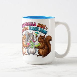 Eichhörnchen wollen einfach nur Spaß haben! Zweifarbige Tasse