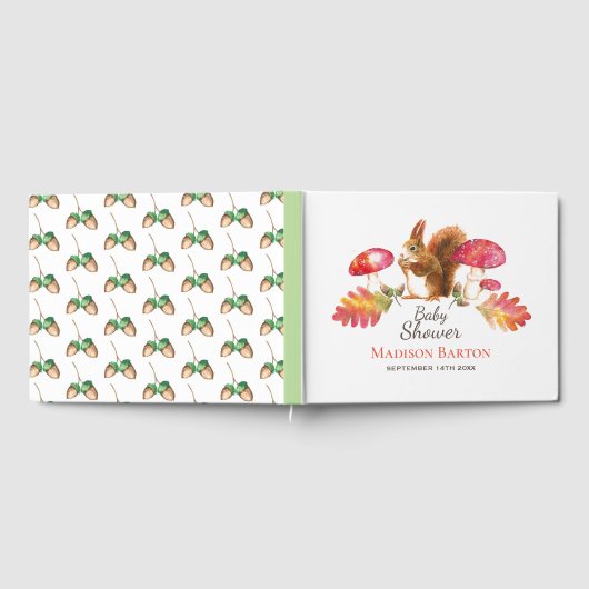 Eichhörnchen Woodland Autumn Watercolor Kinderdusc Gästebuch (Voll)