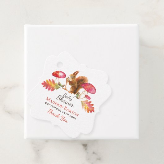 Eichhörnchen Woodland Autumn Watercolor Kinderdusc Geschenkanhänger (Beispiel)