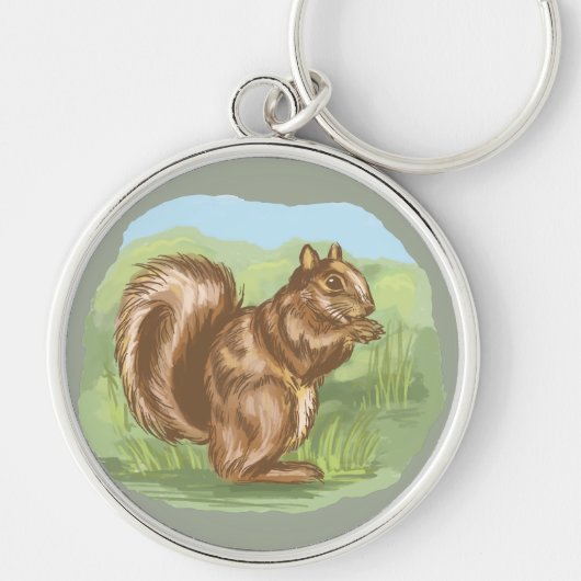 Eichhörnchen Woodland Life Cartoon Design Schlüsselanhänger (Vorne)