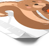 Eichhörnchen Woodland Tiermauer Kinderzimmer Druck Poster (Ecke)