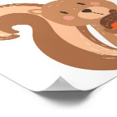 Eichhörnchen Woodland Tiermauer Kinderzimmer Druck Poster (Ecke)