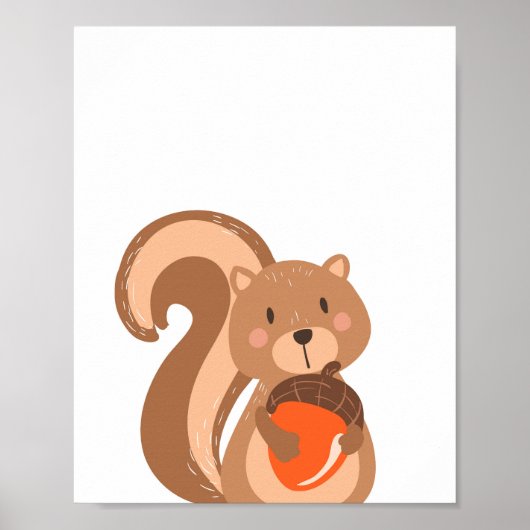 Eichhörnchen Woodland Tiermauer Kinderzimmer Druck Poster (Vorne)