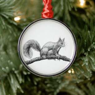 Eichhörnchen zeichnend ornament aus metall