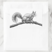 Eichhörnchen zeichnend rechteckiger aufkleber (Tasche)