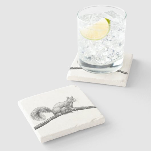 Eichhörnchen zeichnend steinuntersetzer (Seitenansicht)