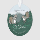 Eichhörnchen zum personalisierten Hochzeitstag Ornament (Vorderseite)