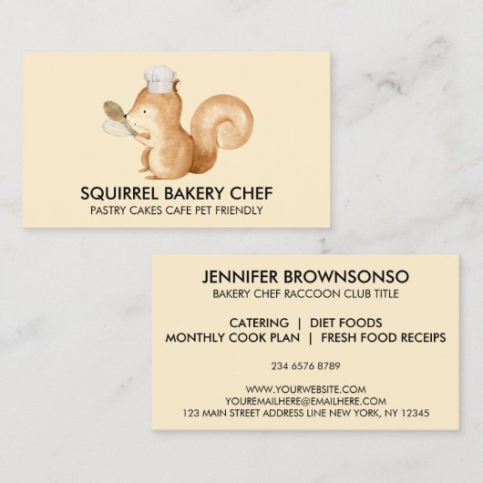 Eichhörnchenbäckerei Visitenkarte (Vorne/Hinten)