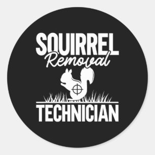 Eichhörnchenentzug Techniker Funny Squirrel Jagd Runder Aufkleber
