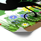 Eichhörnchenfahrer auf dem Alten Fahrrad Poster (Ecke)