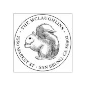 Eichhörnchenfelle | Runde Familienname Rücksendead Gummistempel (Prägung)