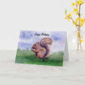 Eichhörnchenforschung zum Geburtstag Karte (Gelbe Blume)