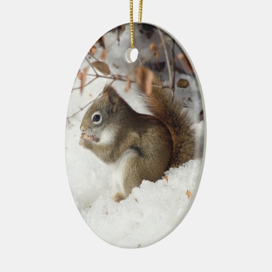 Eichhörnchenfrühstück Keramik Ornament (Links)