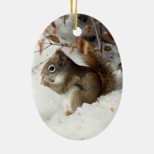 Eichhörnchenfrühstück Keramik Ornament (Hinten)