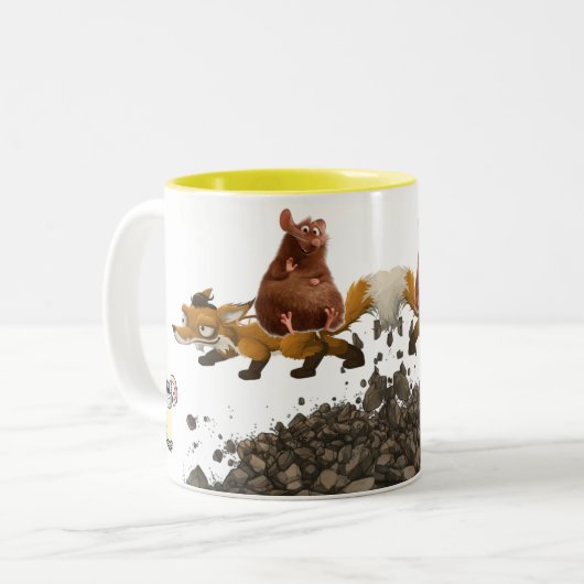 Eichhörnchenfuchs-Wurm-Tasse Zweifarbige Tasse (Vorderseite Links)
