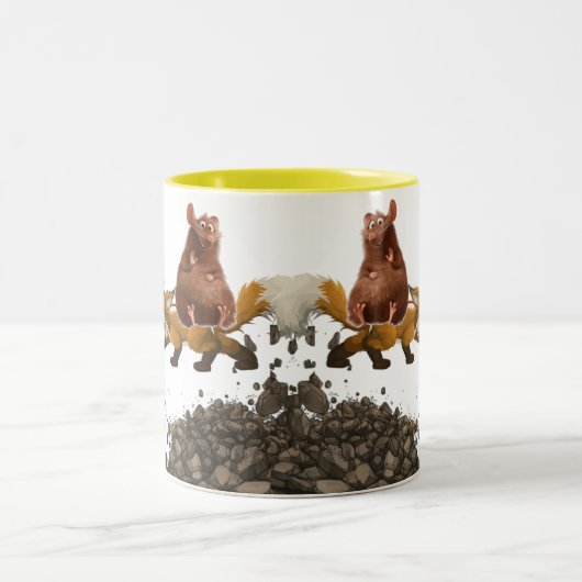 Eichhörnchenfuchs-Wurm-Tasse Zweifarbige Tasse (Mittel)