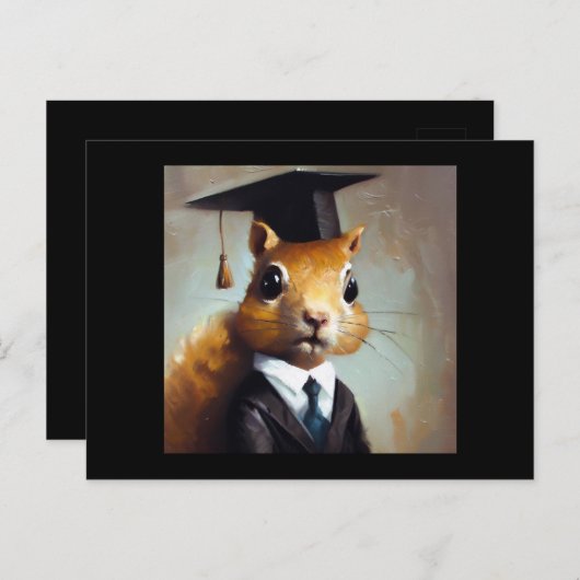 Eichhörnchengraduat Postkarte (Vorne/Hinten)