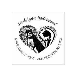 Eichhörnchenherz Rücksendeadresse Briefmarke Gummistempel