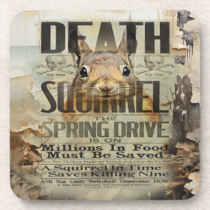 Eichhörnchenjagd Vintag Getränkeuntersetzer