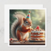 Eichhörnchenkarte, Einladung zum Geburtstag eines (Vorne/Hinten)