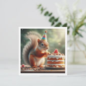 Eichhörnchenkarte, Einladung zum Geburtstag eines (Stehend Vorderseite)