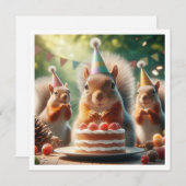 Eichhörnchenkarte, Einladung zum Geburtstag eines (Vorne/Hinten)