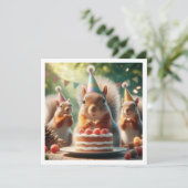 Eichhörnchenkarte, Einladung zum Geburtstag eines (Stehend Vorderseite)