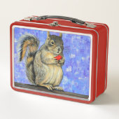 Eichhörnchenmalerei Metall Brotdose (Vorderseite)